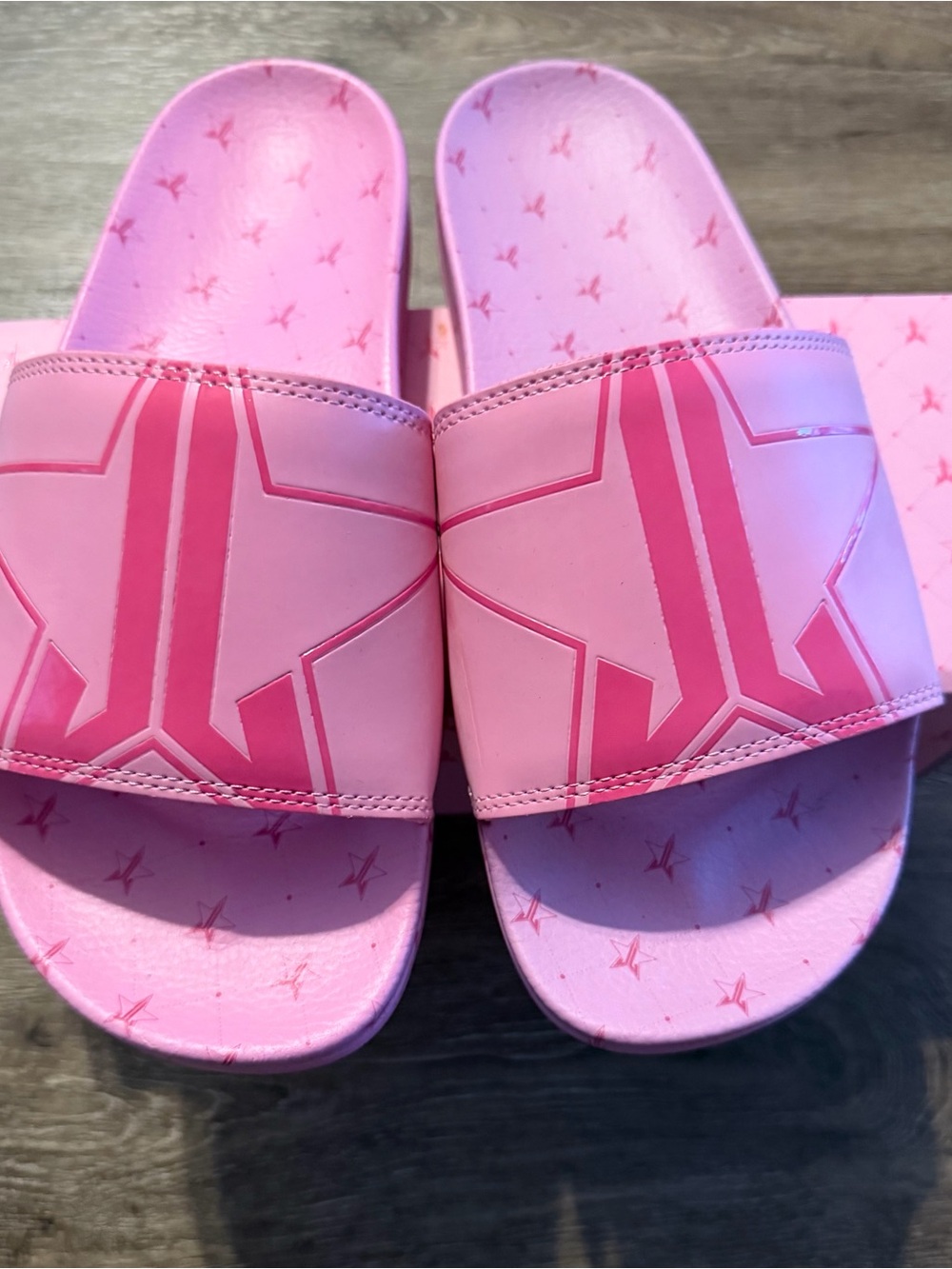 Jeffree Star Pink Star Pool Slides Unisex